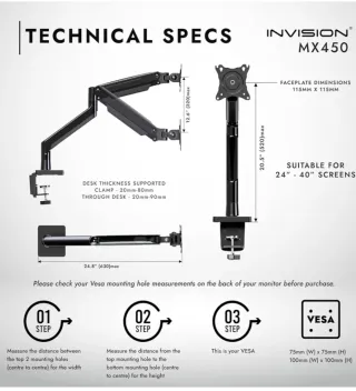 Brazo Soporte Monitor 24-40 Pulgadas Negro