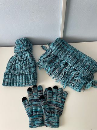 Conjunto Invierno Gorro Bufanda Guantes