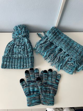 Conjunto Invierno Gorro Bufanda Guantes