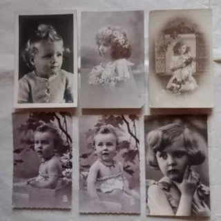 Lotto 6 cartoline d'epoca bambini
