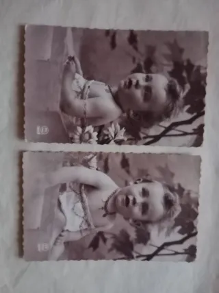 Lotto 6 cartoline d'epoca bambini