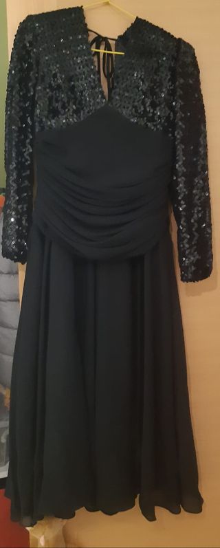Vestido fiesta lentejuelas negro