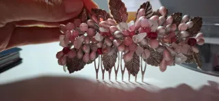 Tiara Boda/Evento Flores y Perlas