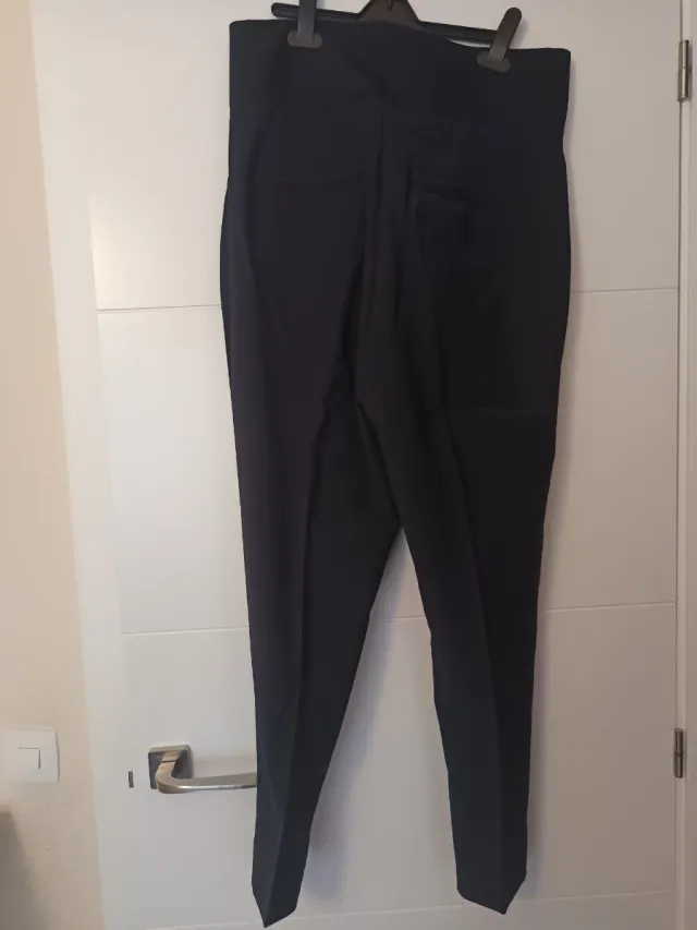 Pantalón Zara cintura alta azul marino