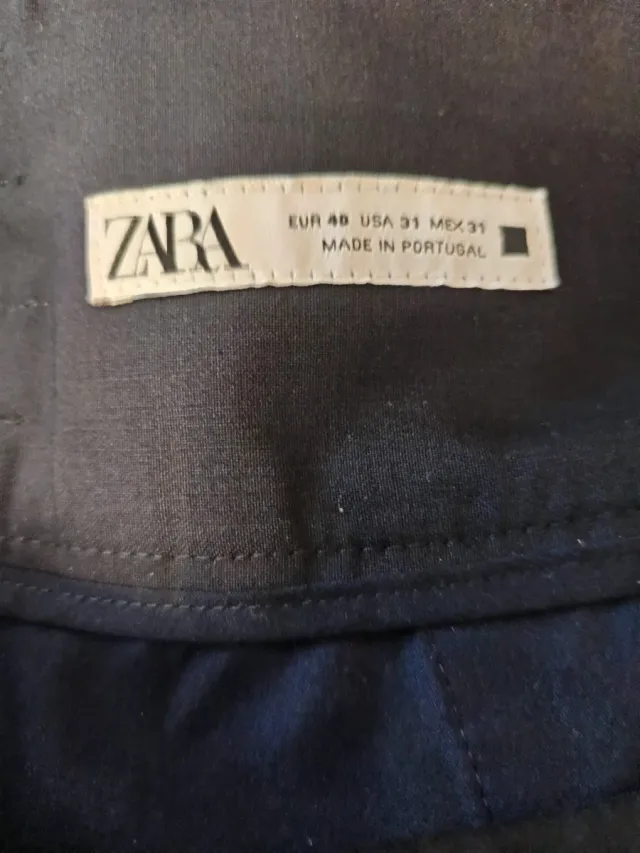Pantalón Zara cintura alta azul marino