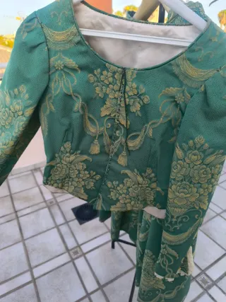 Traje de Fallera Verde Brocado.