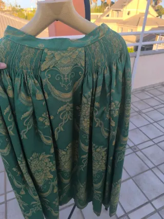 Traje de Fallera Verde Brocado.
