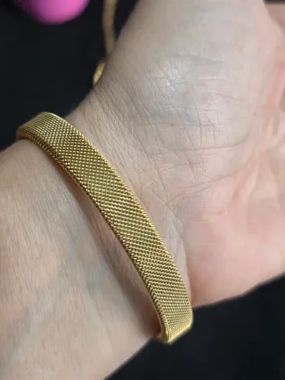 Conjunto joyería osito, acero dorado. In