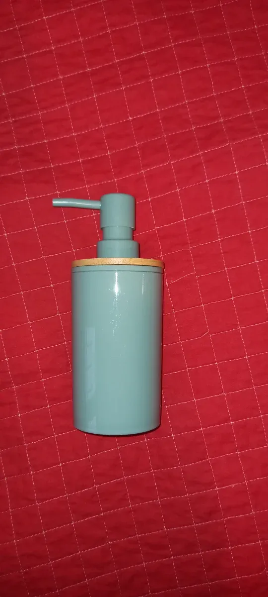 Dispenser sapone, color turchese con bamboo, nuovo