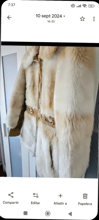 Chaqueta Pelo Retro Beige y Blanco