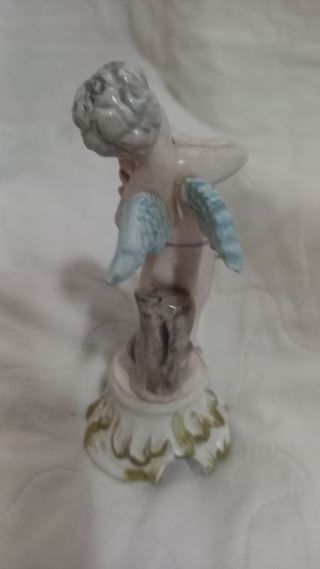 Statuina angioletto con violino in ceramica
