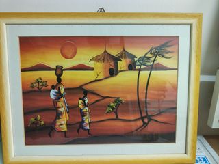Quadro Africano Elefanti Tramonto