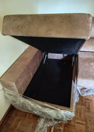 Sofá em L Bege - Confortável e Espaçoso!