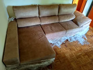 Sofá em L Bege - Confortável e Espaçoso!