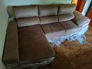 Sofá em L Bege - Confortável e Espaçoso!