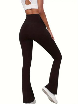 Pantaloni a zampa effetto slim shaping snellenti