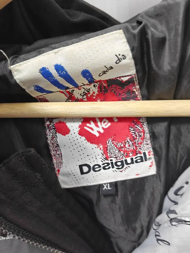 Abrigo Desigual Hombre XL Negro Gris