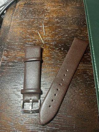 Correa de cuero Omega marrón con hebilla 22 mm