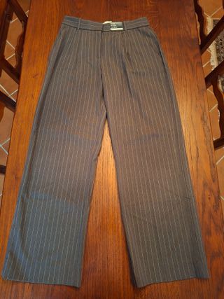 pantaloni grigi gessati Abercrombie & Fitch donna