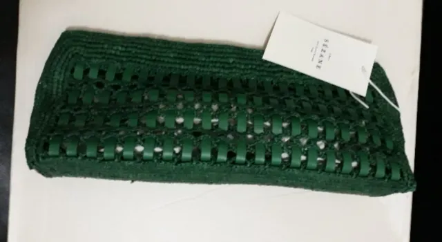 Bolso Sezane Verde Tejido y Piel