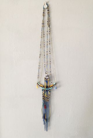 Collar boho largo de Zara azul