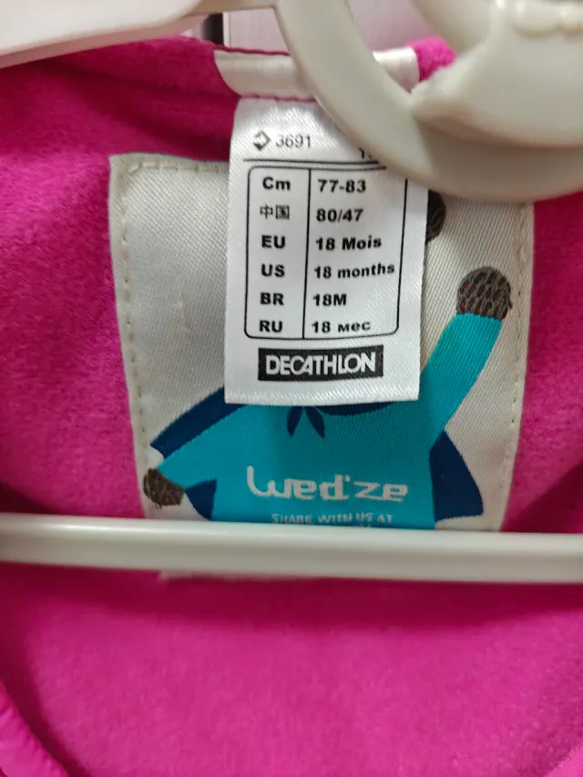 Pantalón de esquí Wedze rosa 18 meses