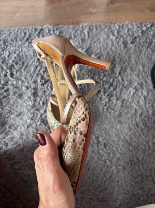 Zapatos LODI tacón serpiente dorado multicolor