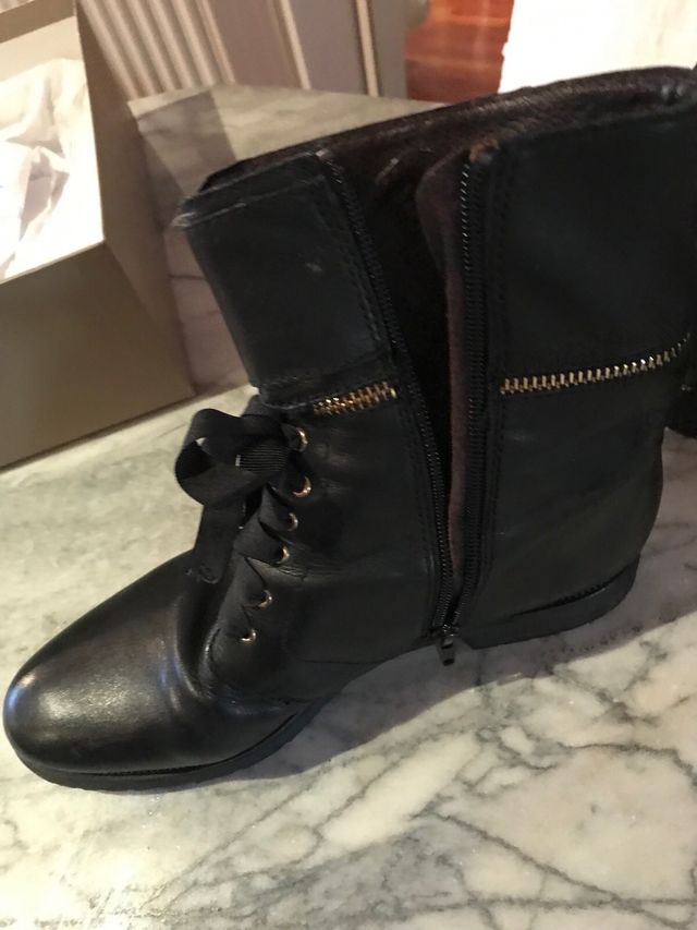 Botines militares piel negros