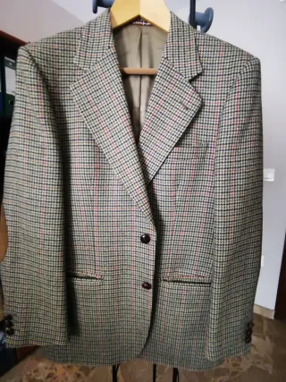 Americana cuadros verde y rojo