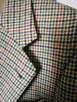 Americana cuadros verde y rojo