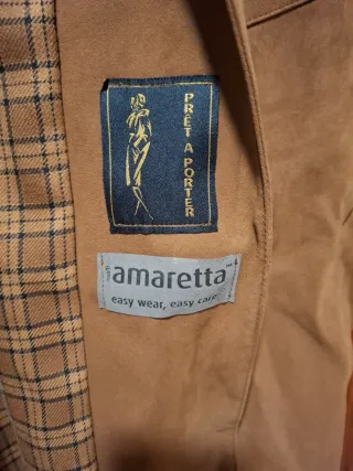 Abrigo ante camel cuello pelo talla 52