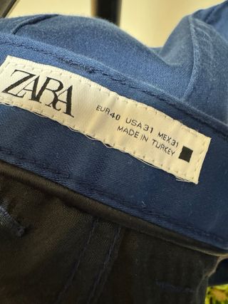 Pantalón Zara Azul Talla 40 Elegante