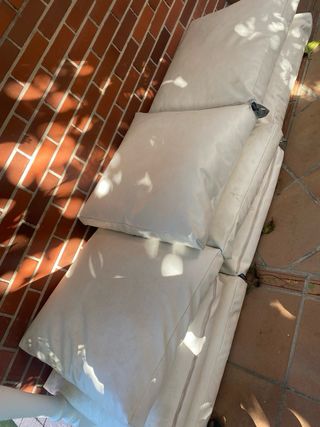 Cojines Puf Exterior Náuticos Blanco