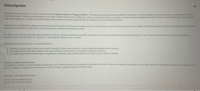 Cojines Puf Exterior Náuticos Blanco