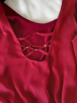 Abito lungo color vinaccia con spacco