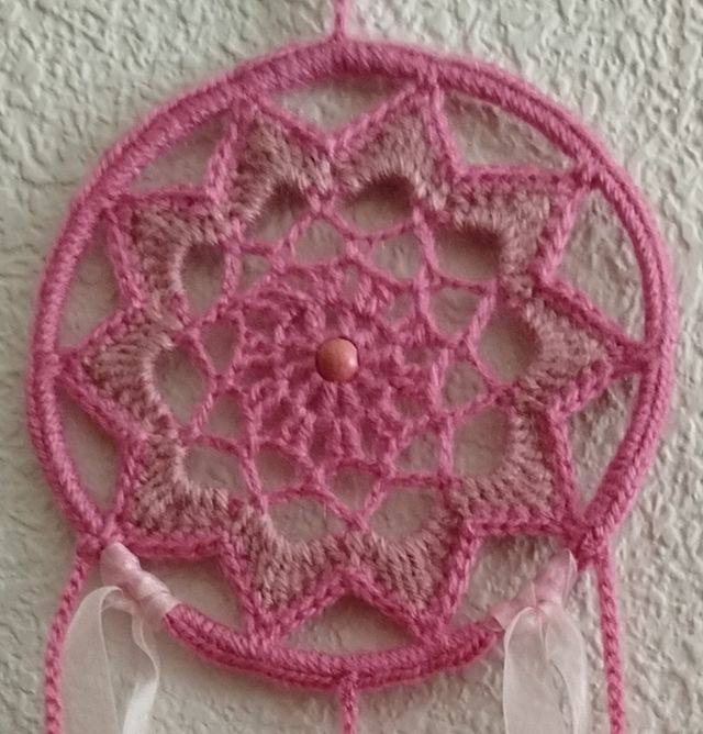 atrapasueños pequeño 13 x 40 cm - tonos rosa