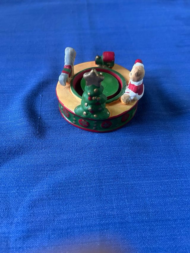 Portavelas Navideño Oso, Caballo, árbol