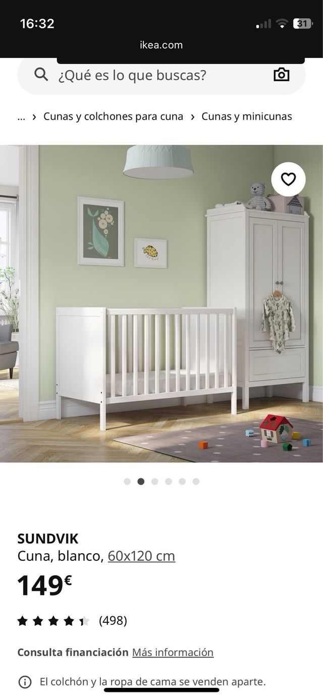 Cuna y Colchón Ikea