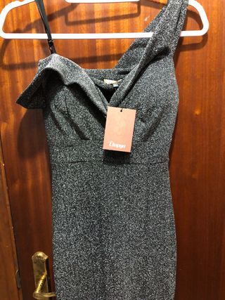 Vestido fiesta plateado talla única