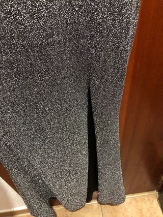 Vestido fiesta plateado talla única