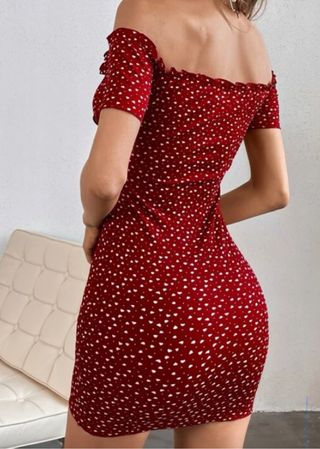 Vestido rojo estampado flores talla M