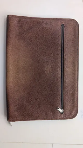 Maletín Portátil Marrón Cuero Cremallera