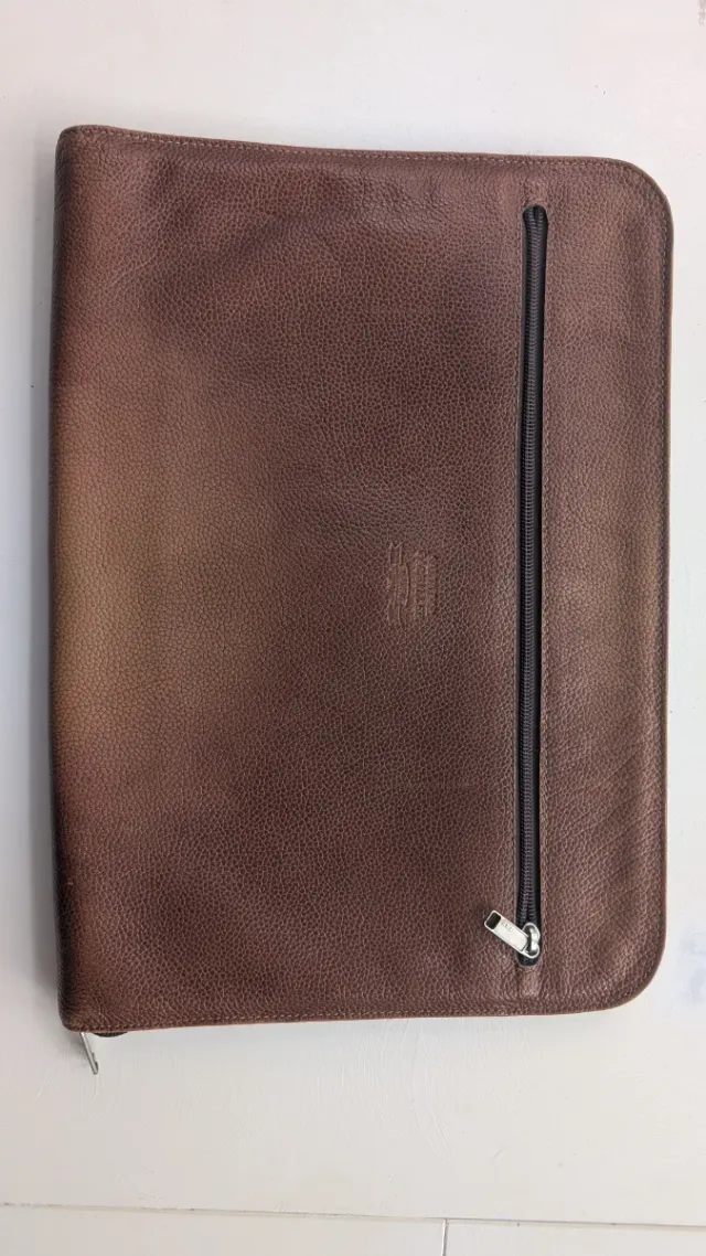 Maletín Portátil Marrón Cuero Cremallera