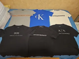 Lote 6 Camisetas Marcas: Armani, CK, Antony Morato