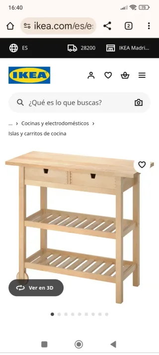 Carrito camarera madera Ikea
