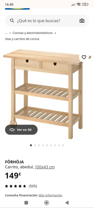 Carrito camarera madera Ikea