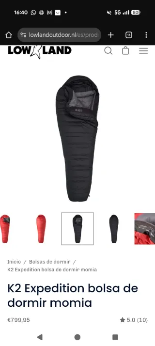 Saco de dormir Lowland K2 expedition -35°C