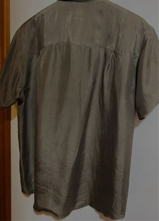 Camicia uomo seta kaki militare