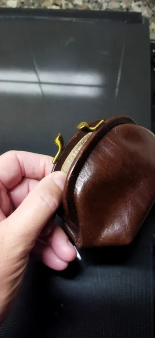 Portamonete The Bridge in pelle marrone