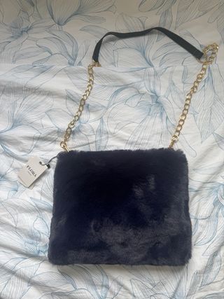 Bolso Negro Pelo Flora Collection Nuevo